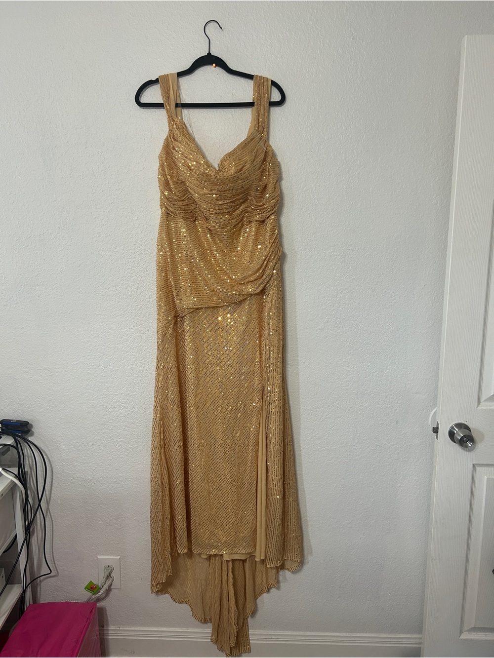 Gold Sequin Evening Dress - Women